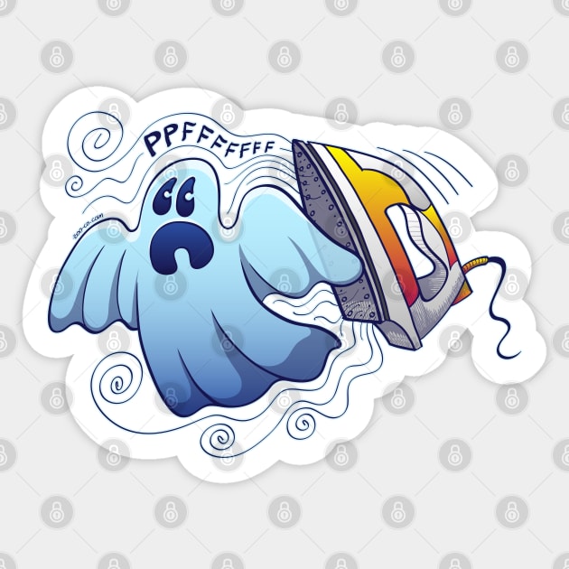 Ghost ironing nightmare Sticker by zooco